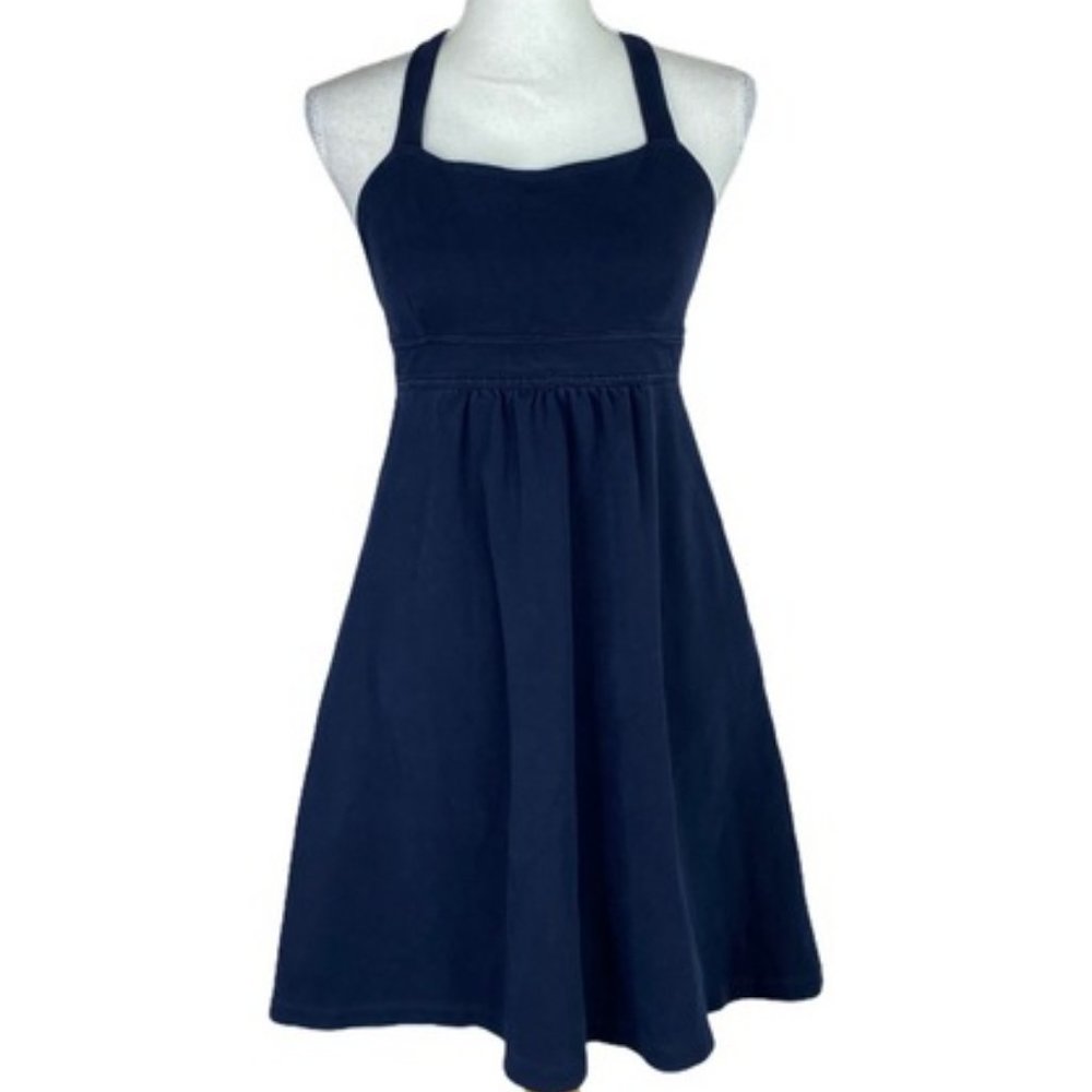 J.Crew Navy Fit & Flare Criss Cross Dress